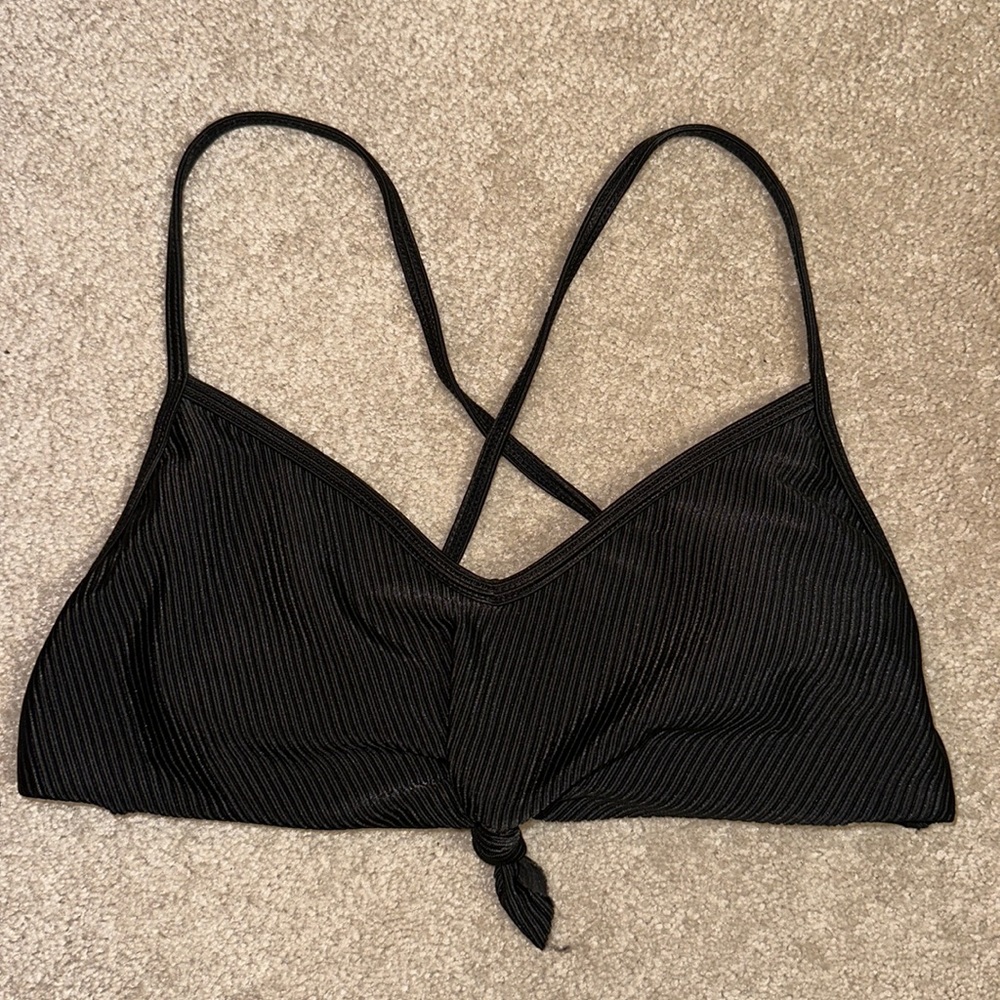 LA Hearts ribbed knot front bikini top